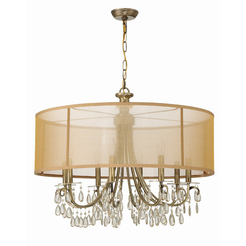 Hampton 8 Light 32" Chandelier in Antique Brass