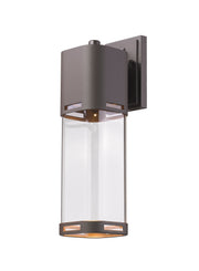 Lestat 1 Light 5" Outdoor Wall Light, 17.5" Tall in Deep Bronze