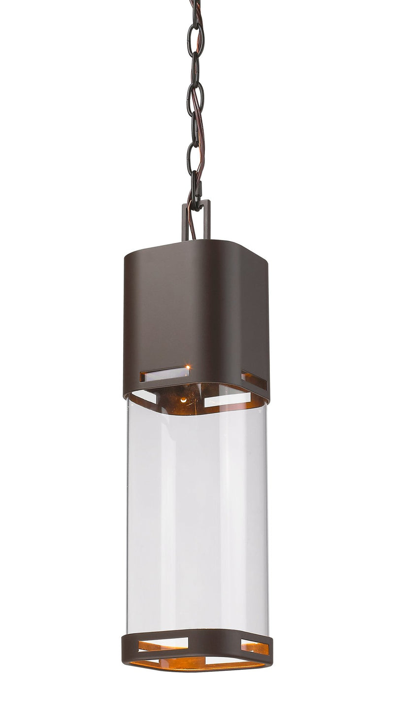Lestat 1 Light 5" Outdoor Chain Mount Ceiling Fixture in Deep Bronze