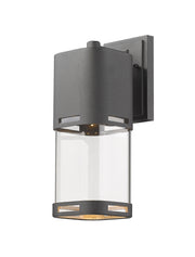 Lestat 1 Light 5" Outdoor Wall Light, 14" Tall in Black