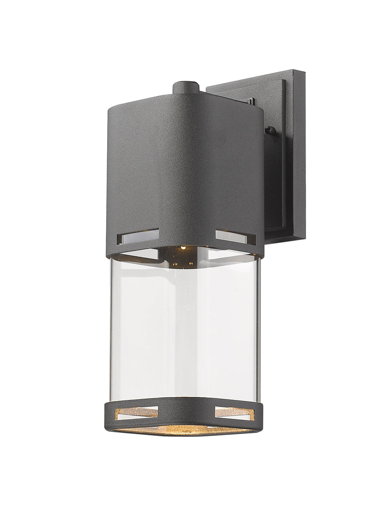 Lestat 1 Light 5" Outdoor Wall Light, 14" Tall in Black