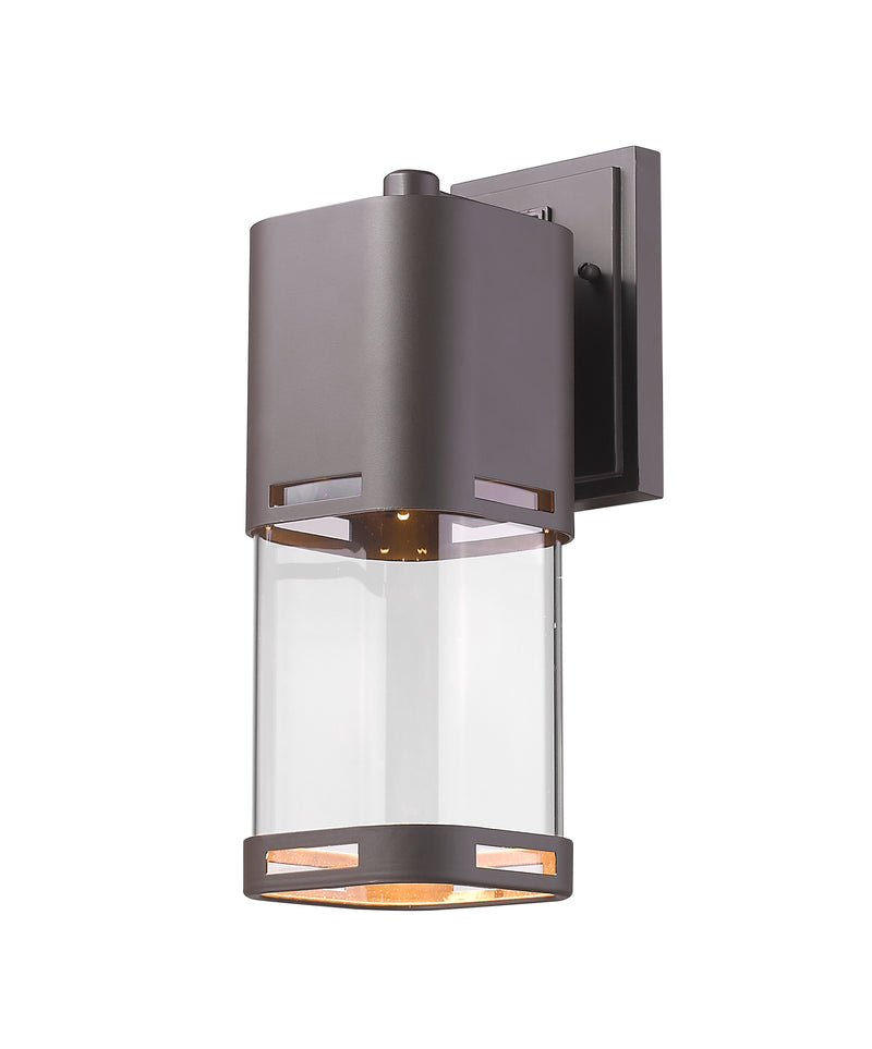 Lestat 1 Light 5" Outdoor Wall Light, 14" Tall in Deep Bronze