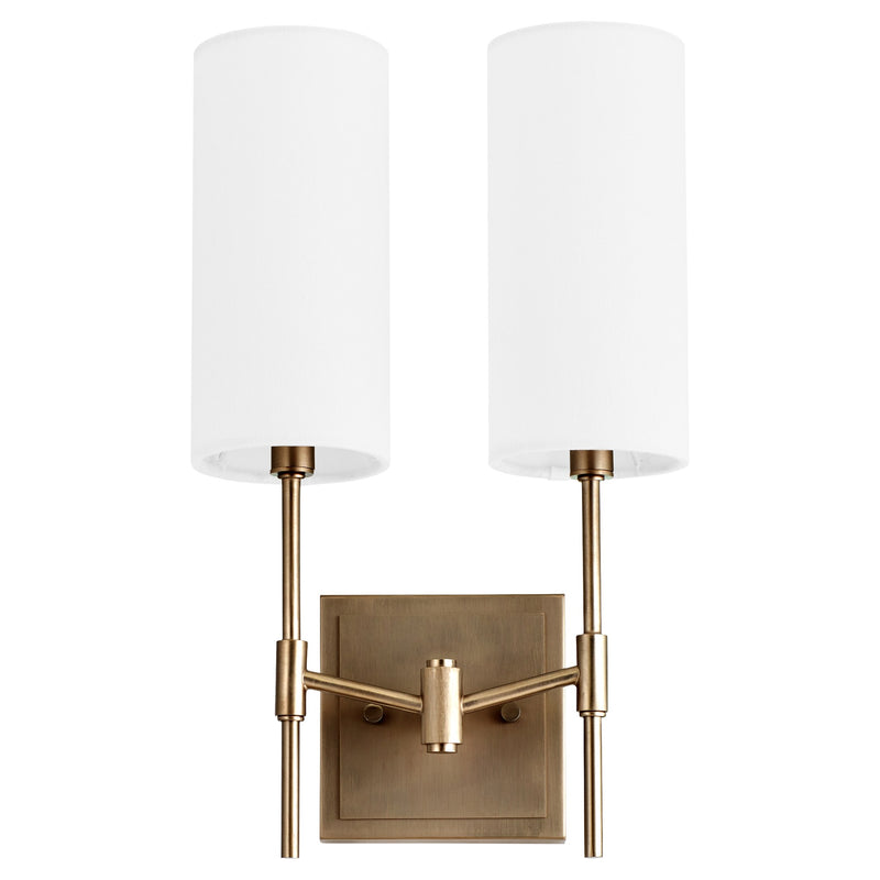 Hamilton 2 Light Wall Sconce in Dark Brass