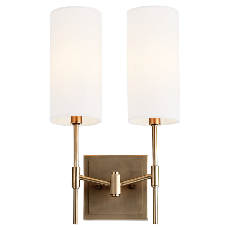 Hamilton 2 Light Wall Sconce in Dark Brass