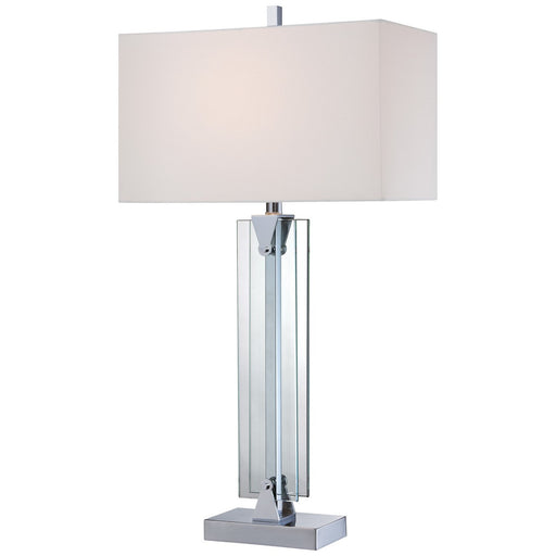 George Kovacs 31" Linen Shade Table Lamp in Chrome