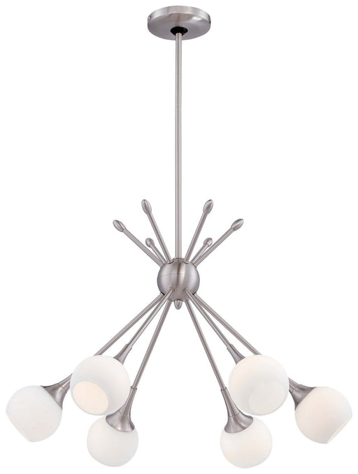 Pontil 6-Light Chandelier in Brushed Nickel