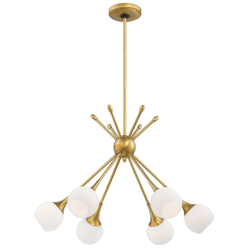 Pontil 6-Light Chandelier in Honey Gold