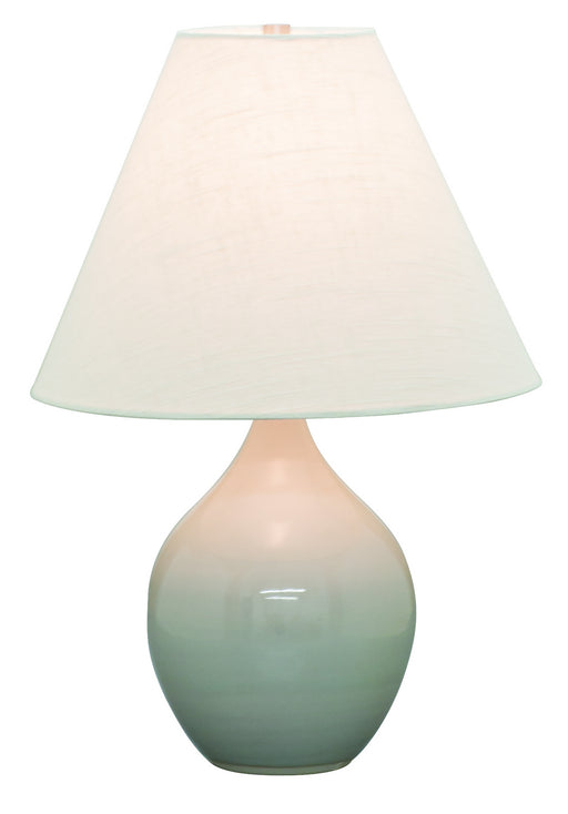 Scatchard 19 Inch Stoneware Accent Lamp in Gray Gloss with Cream Linen Hardback