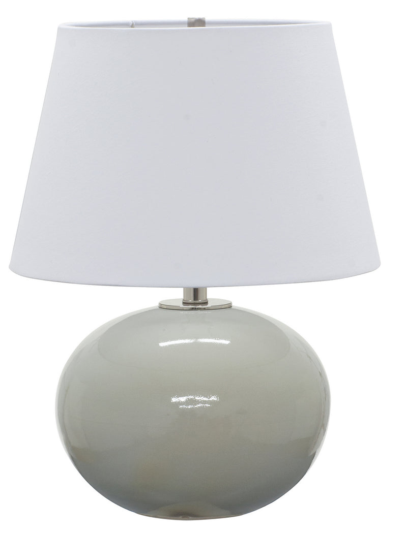 Scatchard 22 Inch Stoneware Table Lamp in Gray Gloss with White Linen Hardback