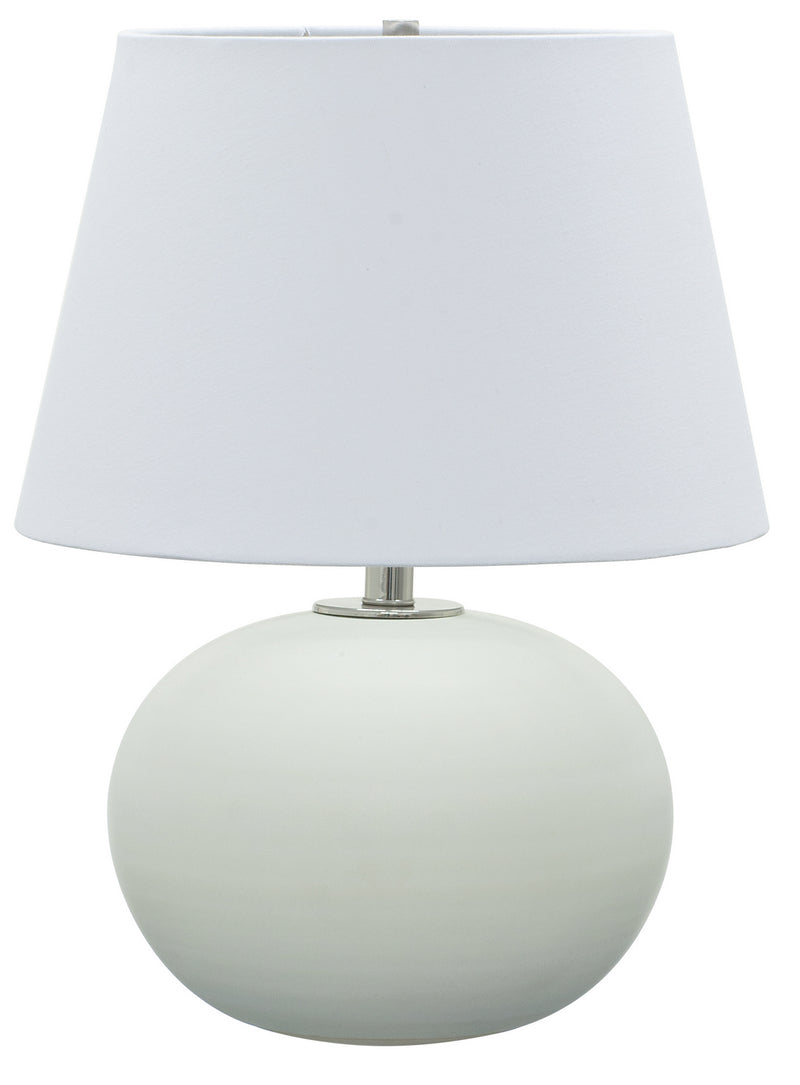 Scatchard 22 Inch Stoneware Table Lamp in White Matte with White Linen Hardback
