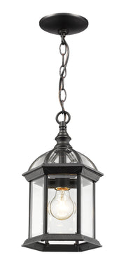 Annex 1 Light 8" Outdoor Chain Mount Ceiling Fixture in Black