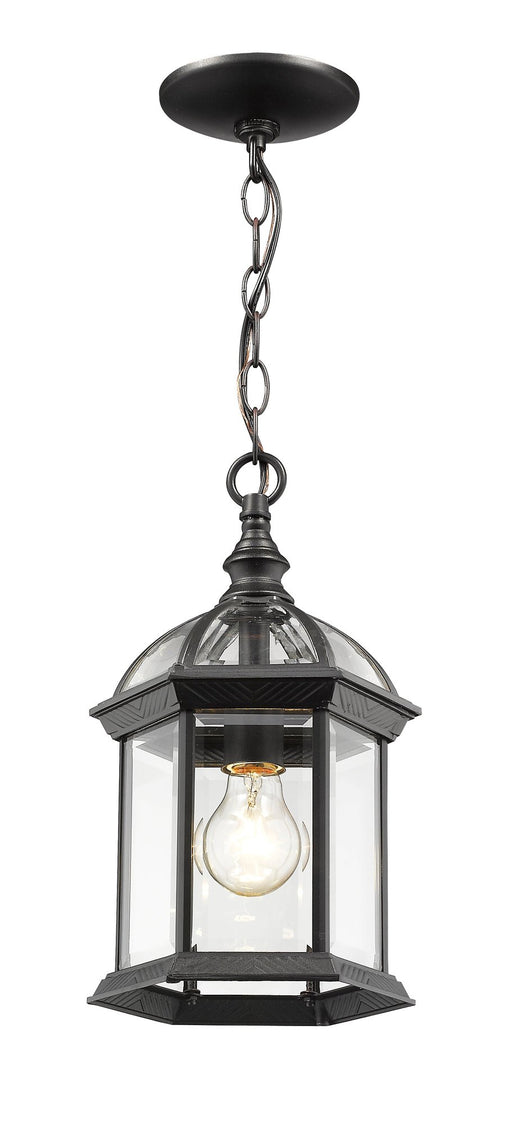 Annex 1 Light 8" Outdoor Chain Mount Ceiling Fixture in Black