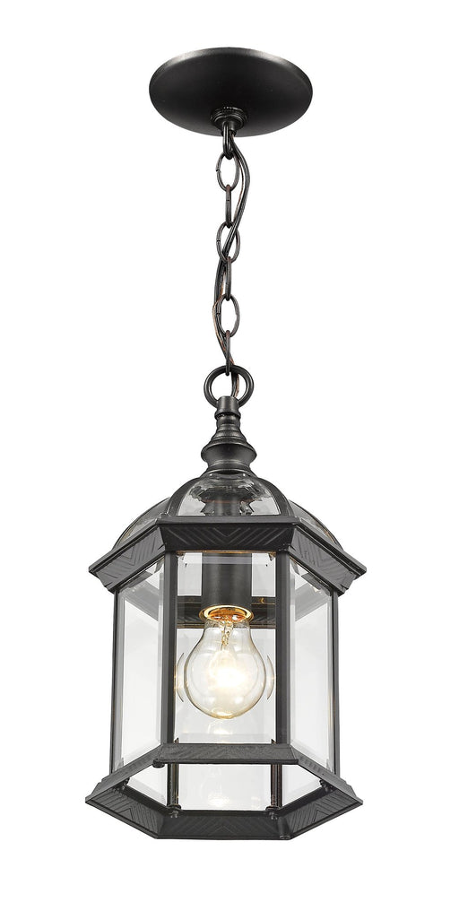 Annex 1 Light 8" Outdoor Chain Mount Ceiling Fixture in Black