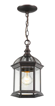 Annex 1 Light 8" Outdoor Chain Mount Ceiling Fixture in Rust