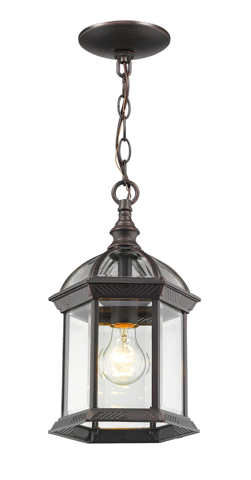 Annex 1 Light 8" Outdoor Chain Mount Ceiling Fixture in Rust