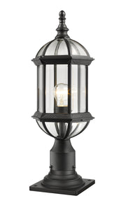 Annex 1 Light 8" Outdoor Post Mount Fixture in Black, Pier Mount, 6" Base
