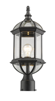 Annex 1 Light 8" Outdoor Post Mount Fixture in Black, Post Top Only