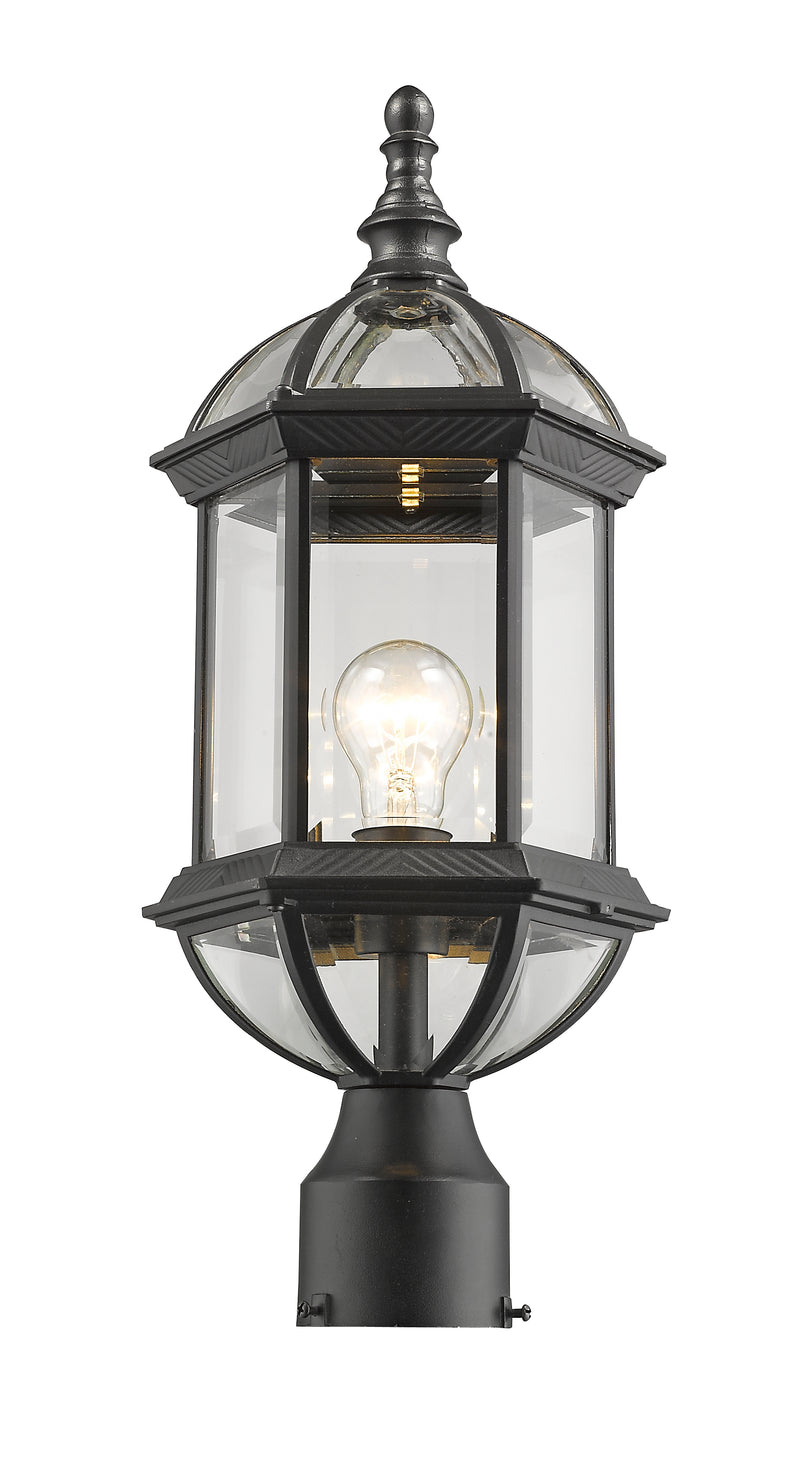 Annex 1 Light 8" Outdoor Post Mount Fixture in Black, Post Top Only