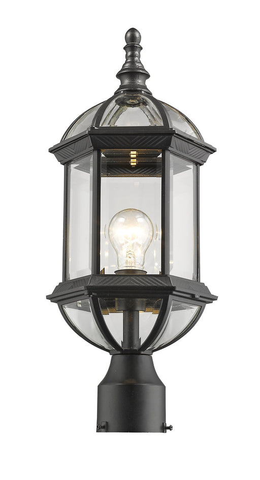 Annex 1 Light 8" Outdoor Post Mount Fixture in Black, Post Top Only