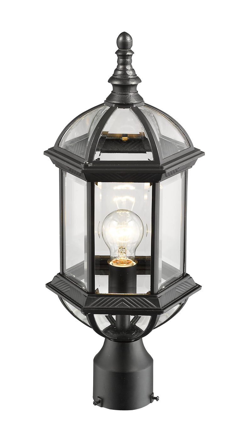 Annex 1 Light 8" Outdoor Post Mount Fixture in Black, Post Top Only