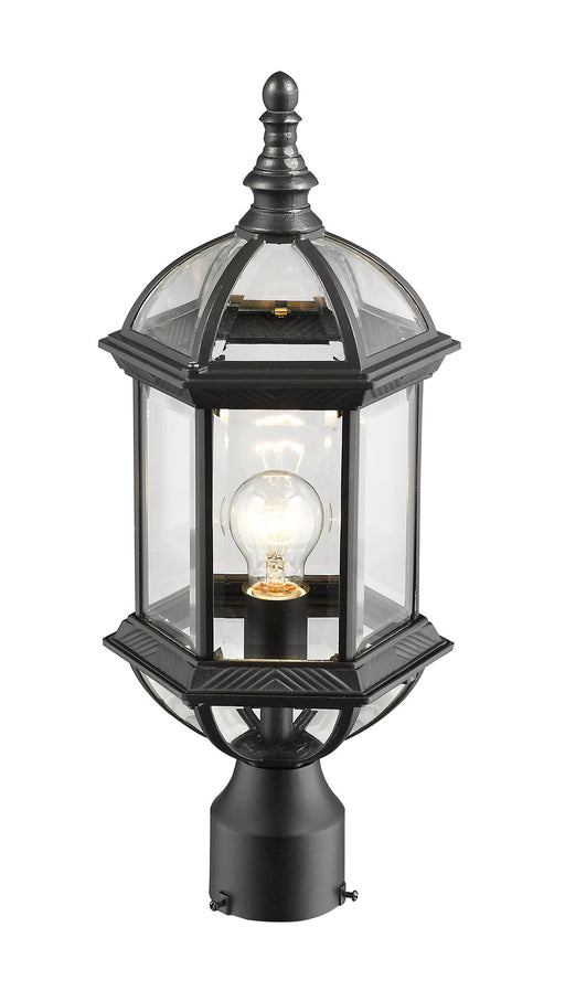 Annex 1 Light 8" Outdoor Post Mount Fixture in Black, Post Top Only