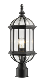 Annex 1 Light 8" Outdoor Post Mount Fixture in Black, Post Top Only