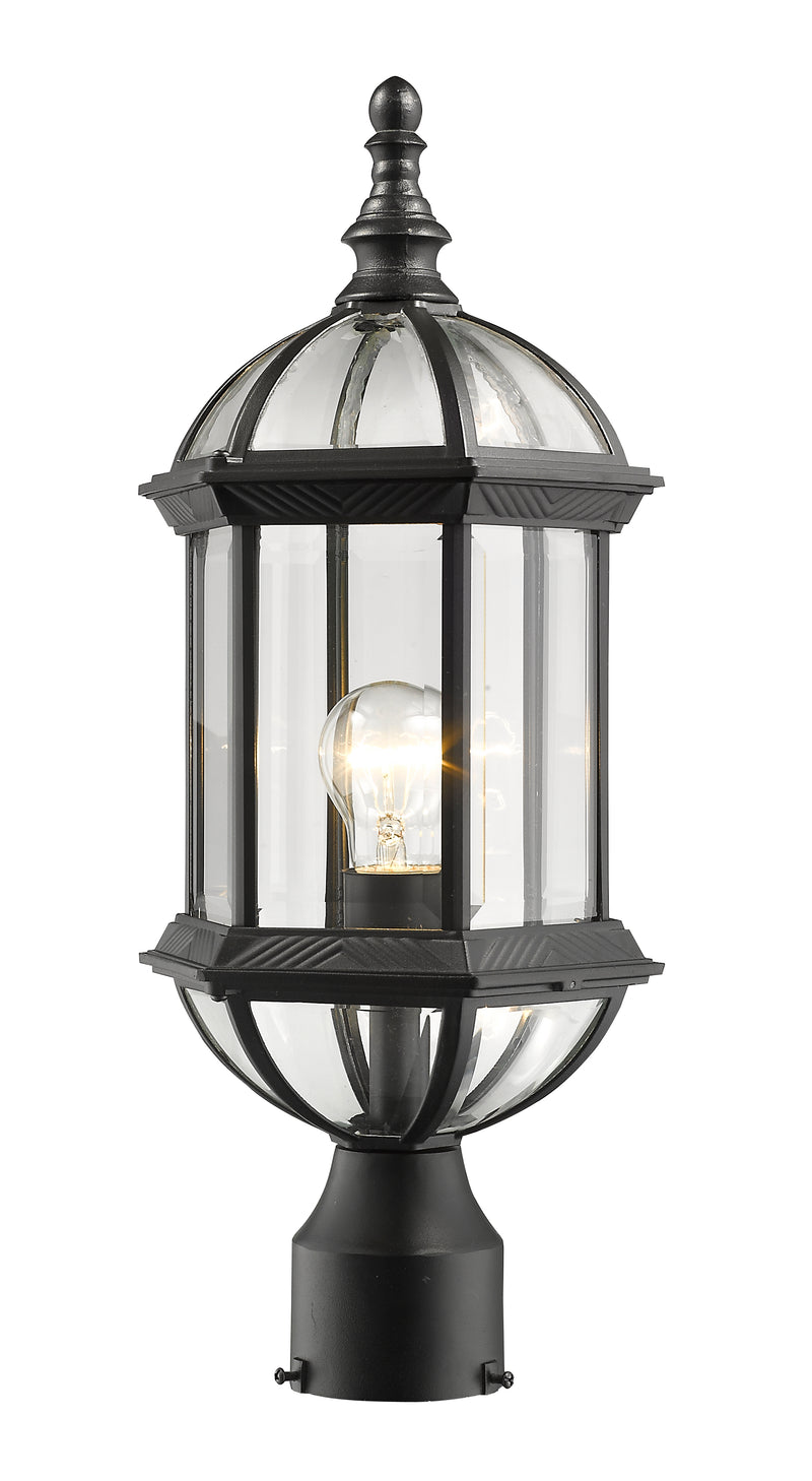 Annex 1 Light 8" Outdoor Post Mount Fixture in Black, Post Top Only