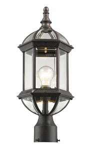 Annex 1 Light 8" Outdoor Post Mount Fixture in Rust, Post Top Only