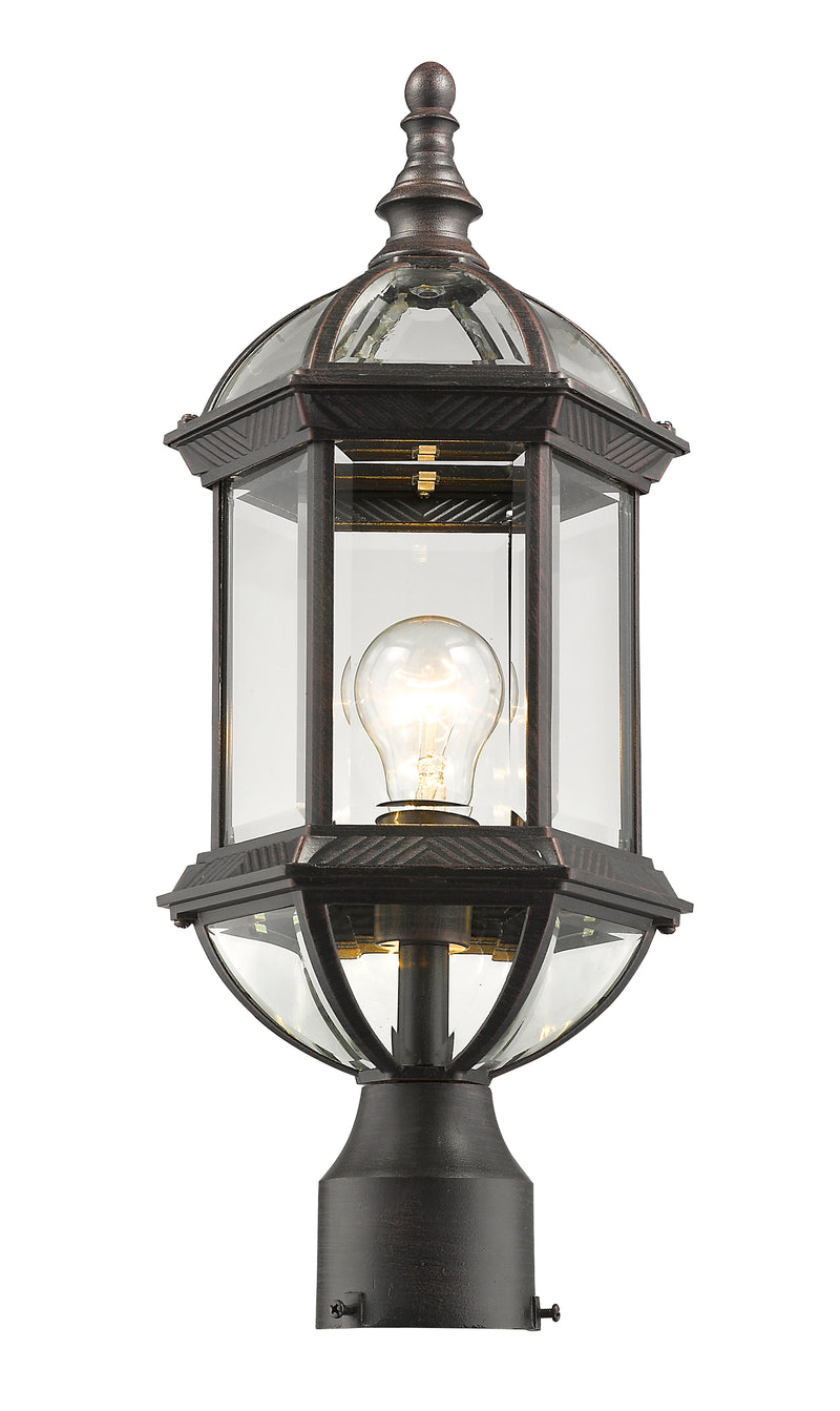 Annex 1 Light 8" Outdoor Post Mount Fixture in Rust, Post Top Only