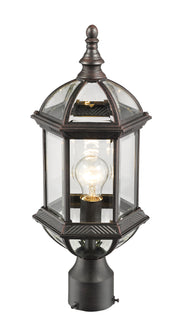 Annex 1 Light 8" Outdoor Post Mount Fixture in Rust, Post Top Only