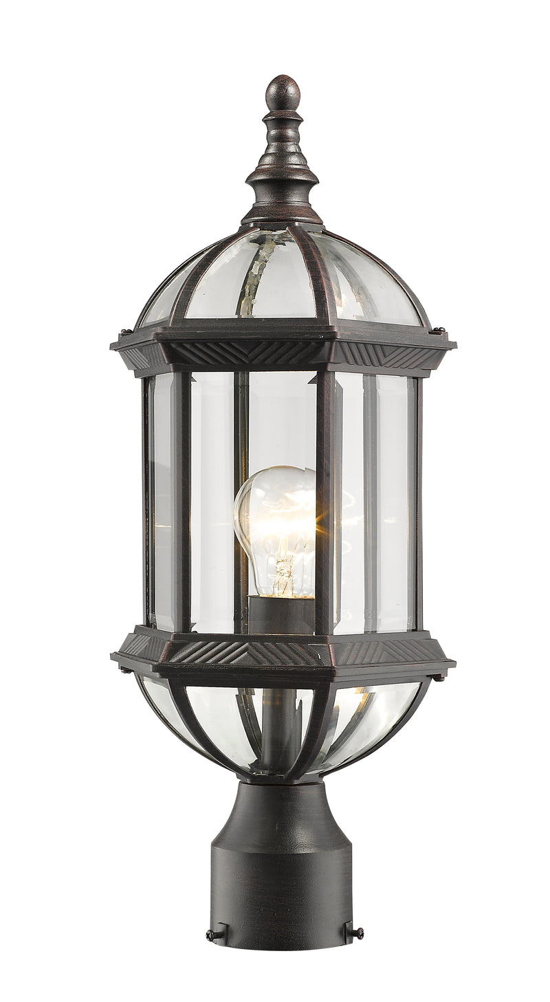 Annex 1 Light 8" Outdoor Post Mount Fixture in Rust, Post Top Only