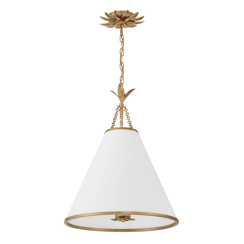 Broche 4 Light 18" Pendant in Antique Gold