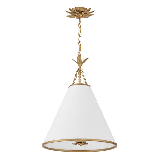 Broche 4 Light 18" Pendant in Antique Gold