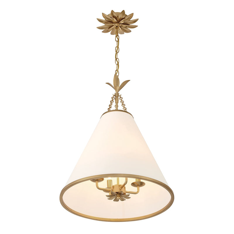 Broche 4 Light 18" Pendant in Antique Gold