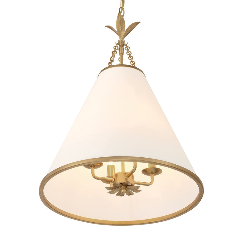 Broche 4 Light 18" Pendant in Antique Gold