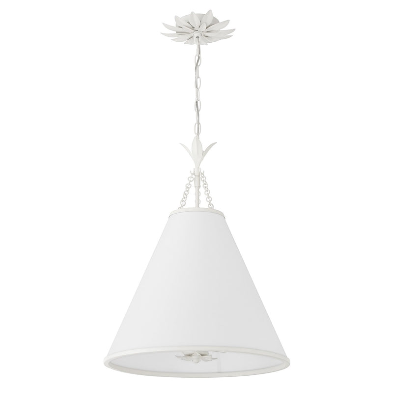 Broche 4 Light 18" Pendant in Matte White