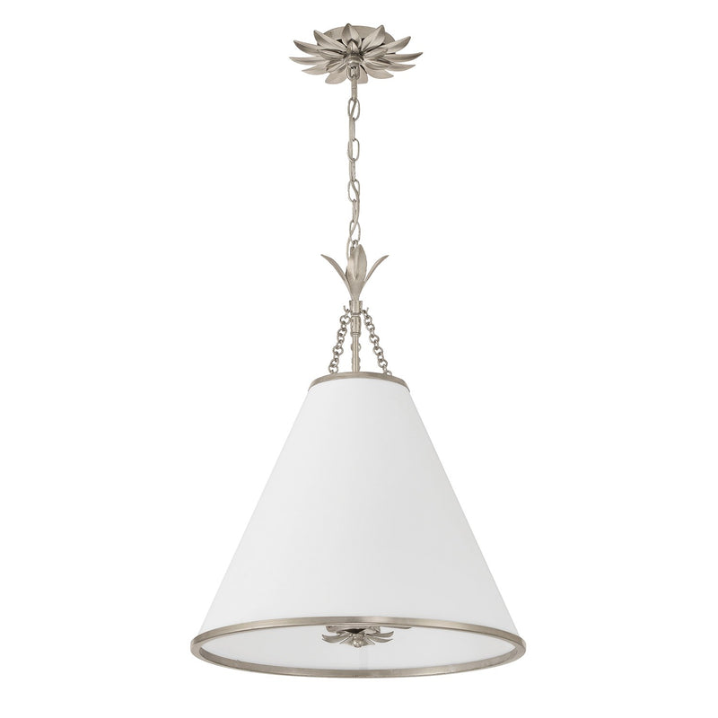 Broche 4 Light 18" Pendant in Antique Silver