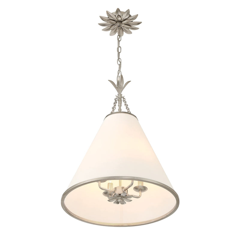 Broche 4 Light 18" Pendant in Antique Silver