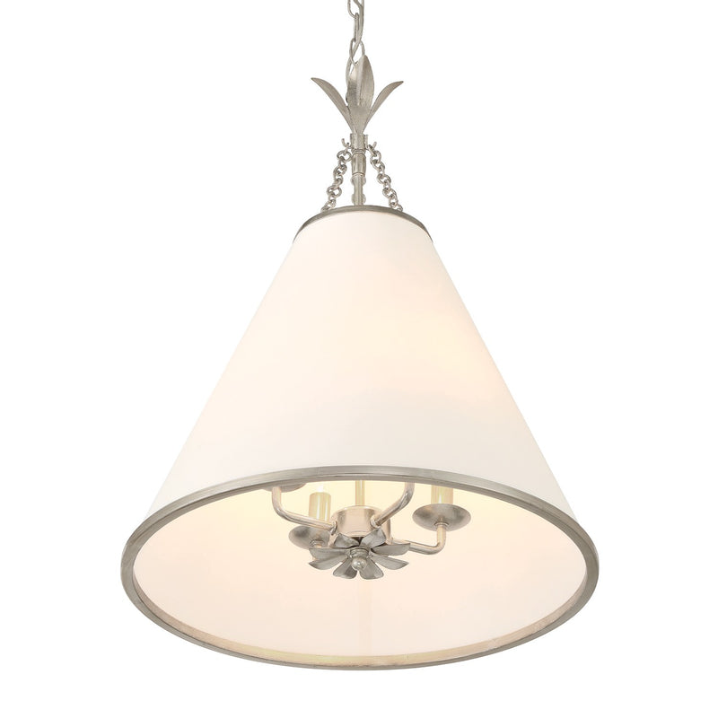 Broche 4 Light 18" Pendant in Antique Silver