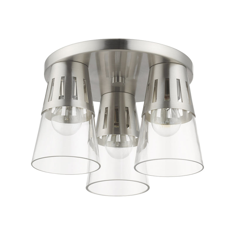 Brynhurst 3-Light Flush Mount in Brushed Nickel