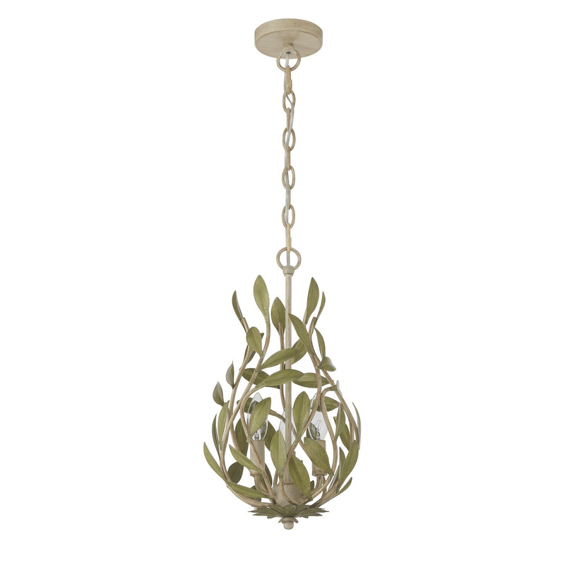 Broche 3 Light 9" Chandelier in Champagne Green Tea