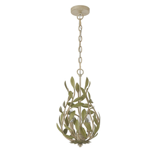 Broche 3 Light 9" Chandelier in Champagne Green Tea