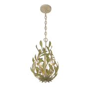 Broche 3 Light 9" Chandelier in Champagne Green Tea