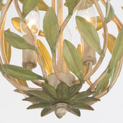 Broche 3 Light 9" Chandelier in Champagne Green Tea