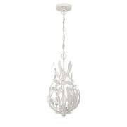 Broche 3 Light 9" Chandelier in Matte White