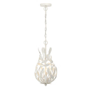 Broche 3 Light 9" Chandelier in Matte White