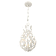 Broche 3 Light 9" Chandelier in Matte White