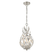 Broche 3 Light 9" Chandelier in Antique Silver