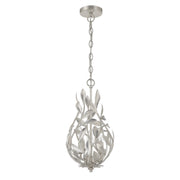Broche 3 Light 9" Chandelier in Antique Silver