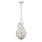 Broche 3 Light 9" Chandelier in Antique Silver